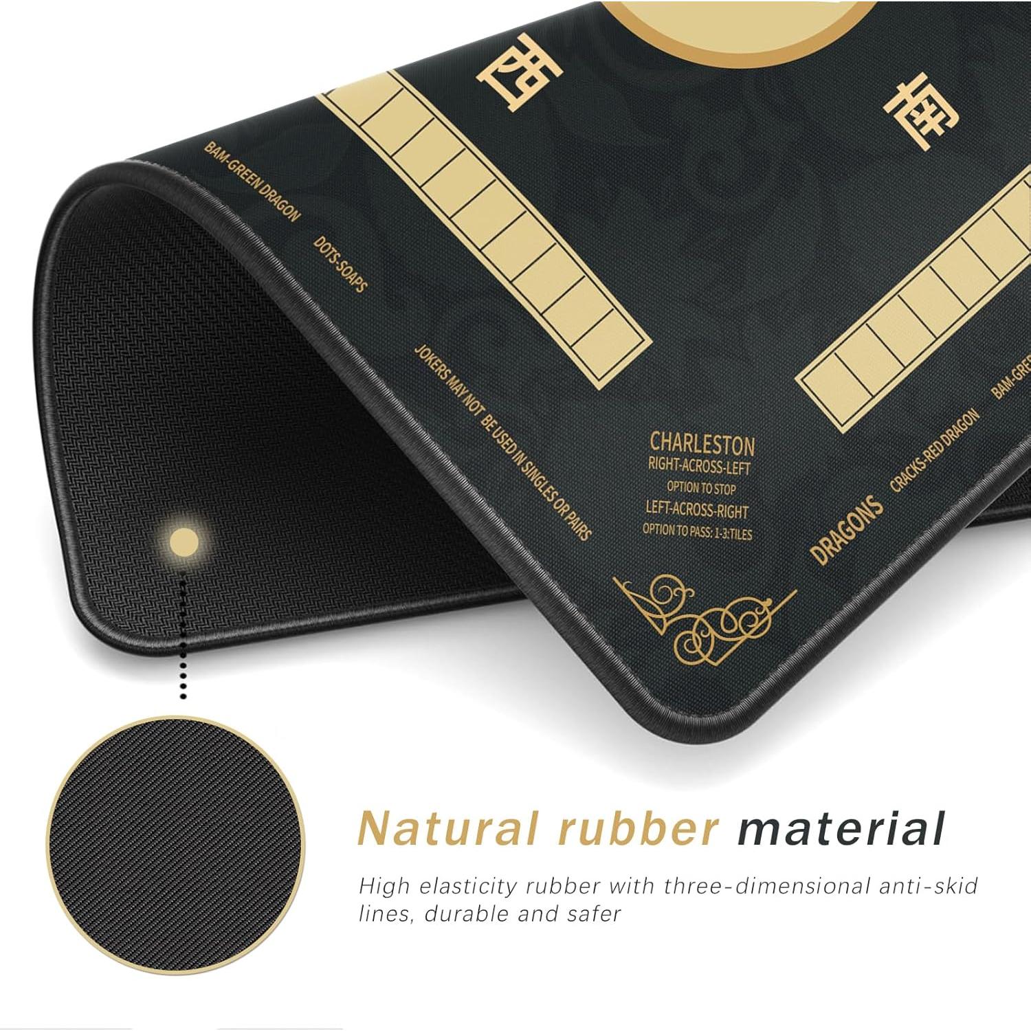 Alfombrilla de Mahjong 2F22E Antideslizante 82.3x82.3 cm Negra