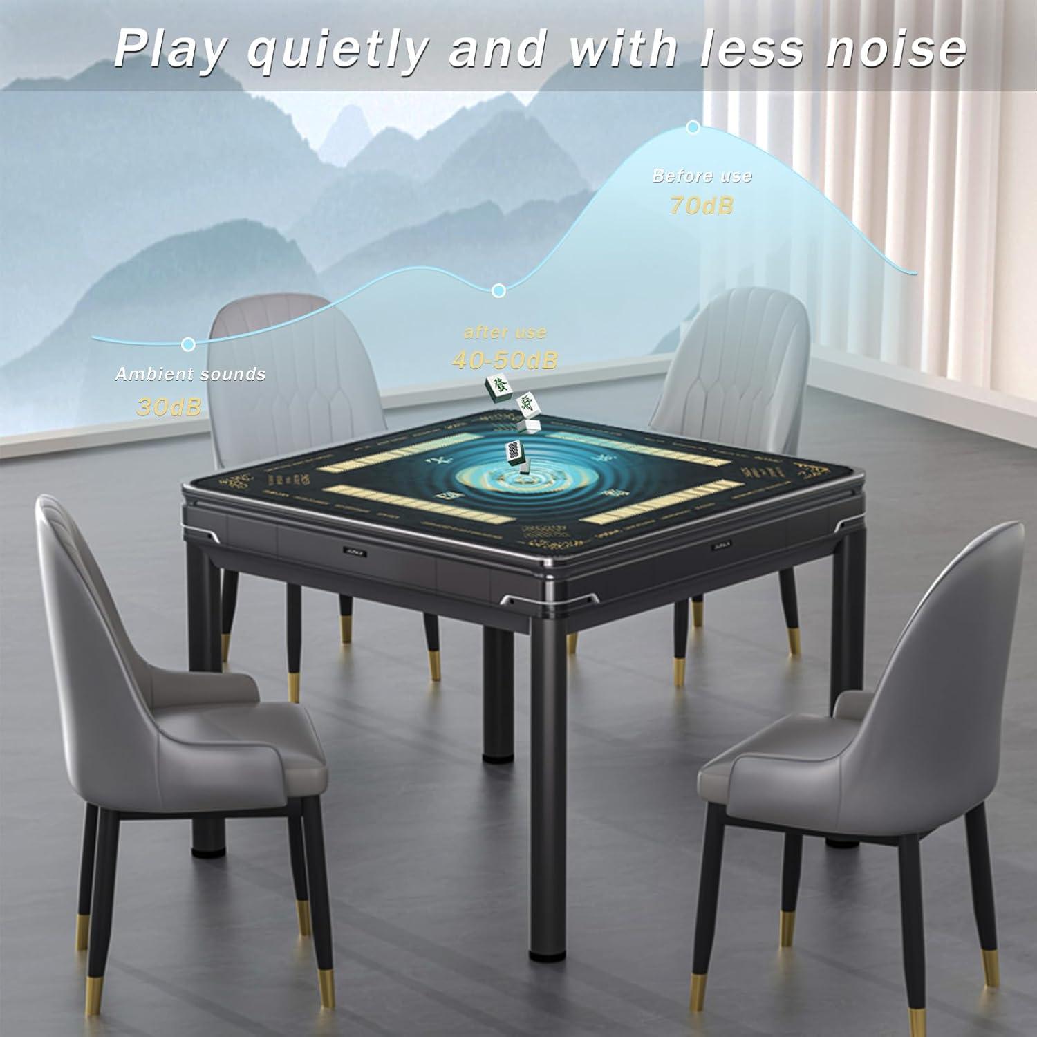 Alfombrilla de Mahjong 2F22E Antideslizante 82.3x82.3 cm Negra