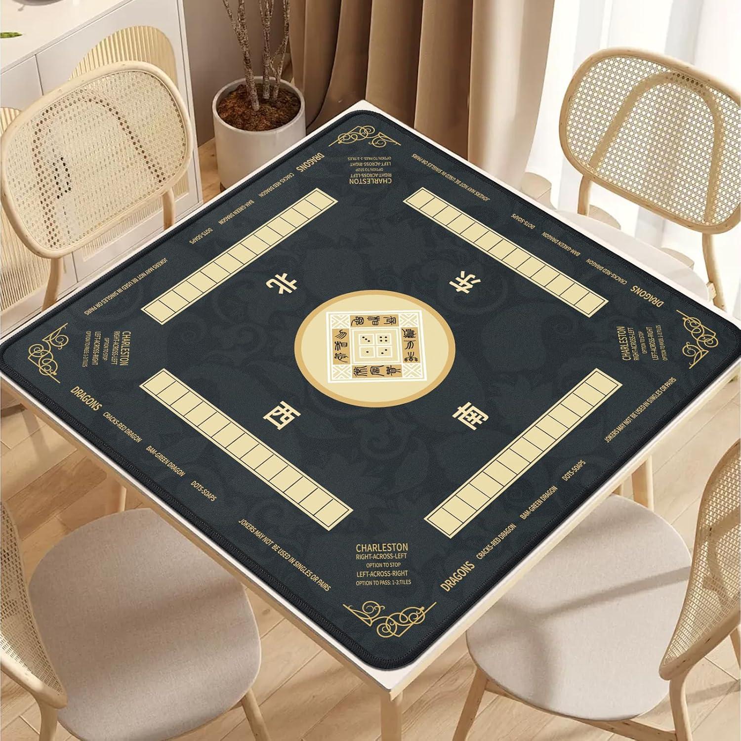 Alfombrilla de Mahjong 2F22E Antideslizante 82.3x82.3 cm Negra