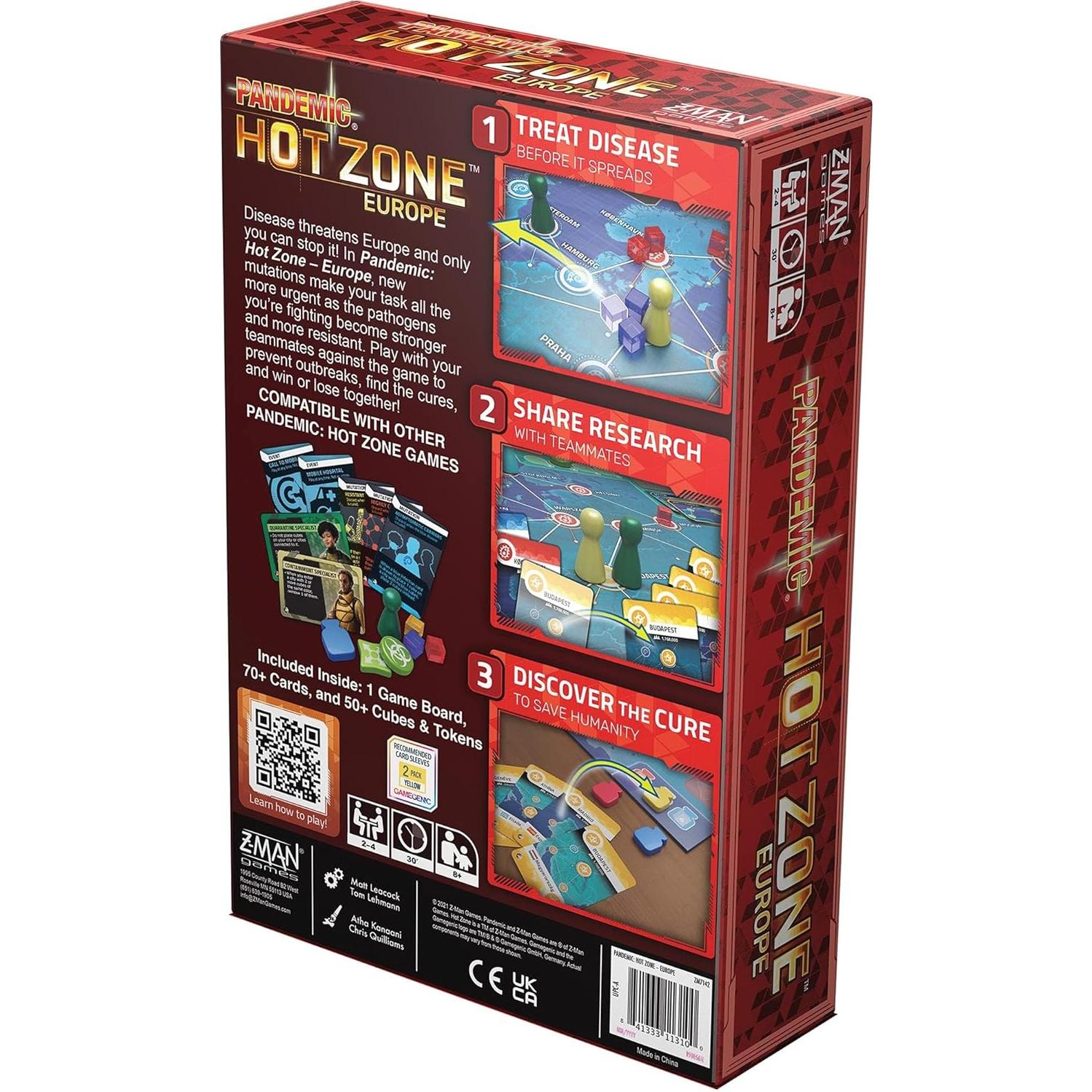Pandemic Hot Zone Europa - Juego de Mesa Cooperativo 2-4 Jugadores