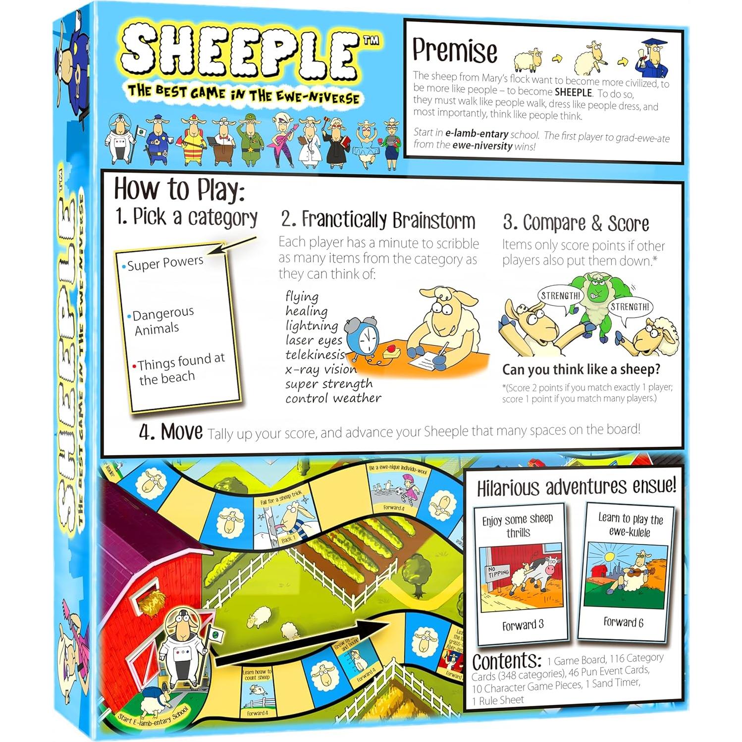 Juego de Mesa SHEEPLE - Diversión Familiar para 3-12 Jugadores