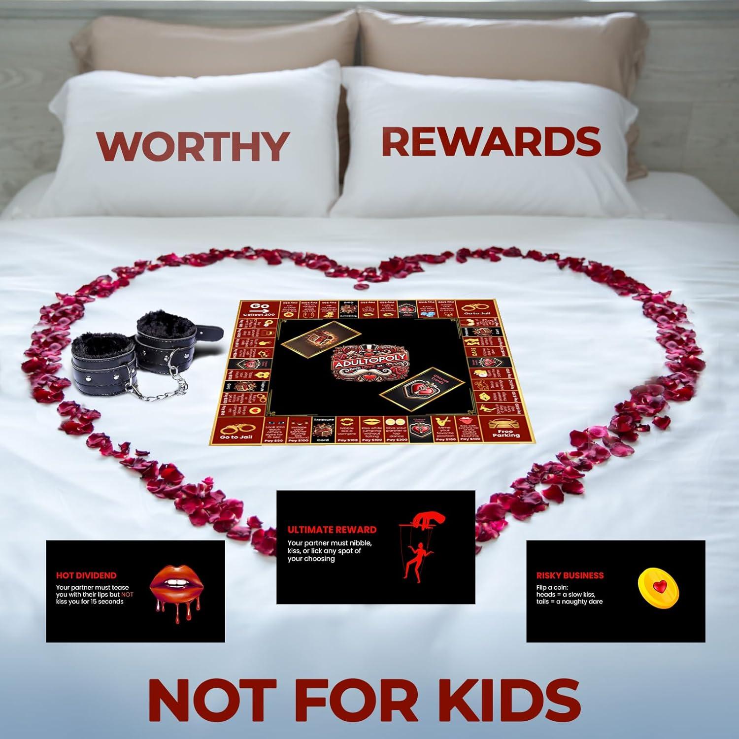 Adultopoly - Juego de Mesa para Parejas con Esposas - Momentum