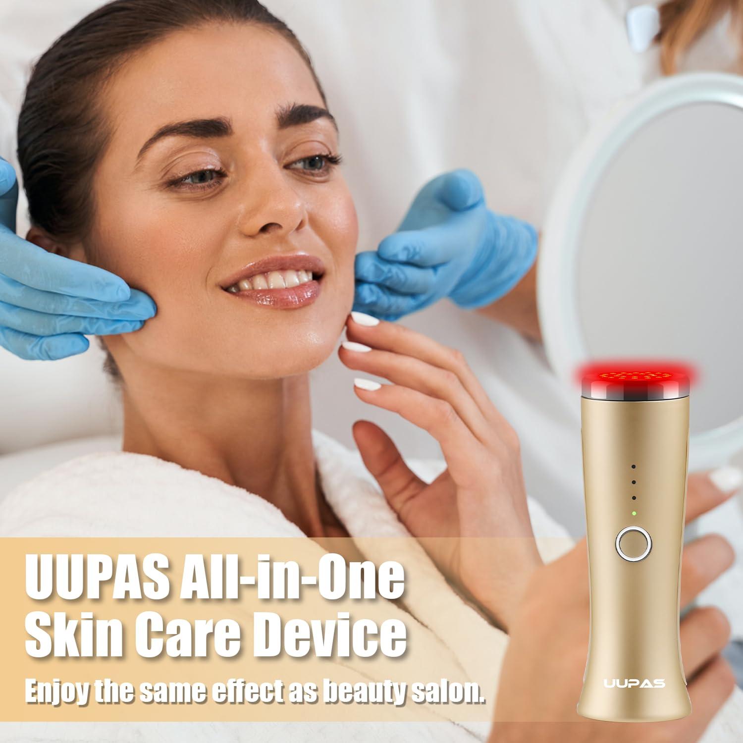 Masajeador Facial LED UUPAS - Terapia de Luz Roja 14.7cm