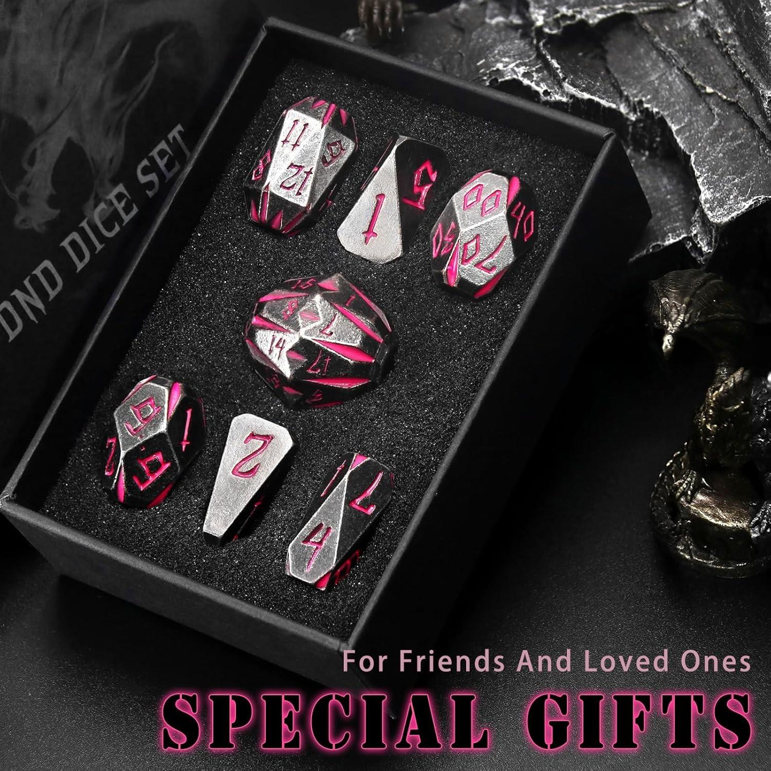 Juego de Dados Metálicos DND ZHOORQI 7 Pcs Poliedros Stonehenge