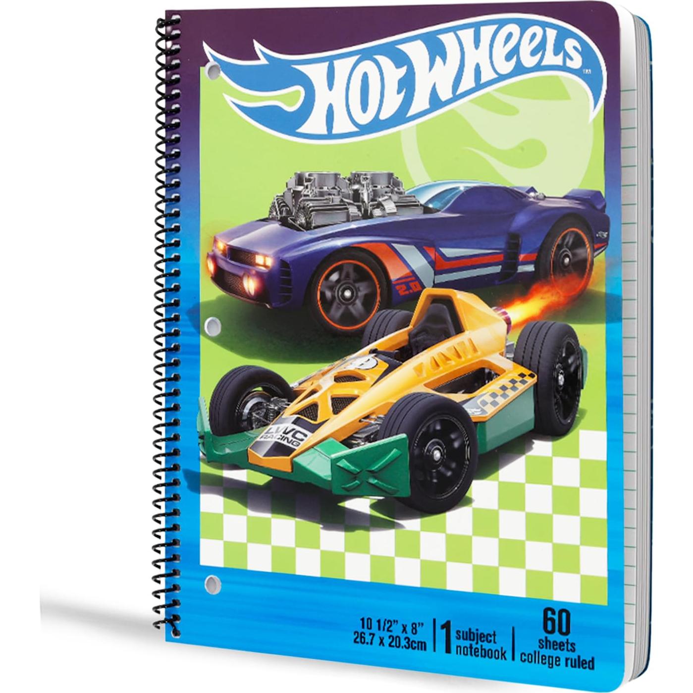Juego de Suministros Escolares Hot Wheels - 2 Carpetas, 2 Cuadernos, Stickers