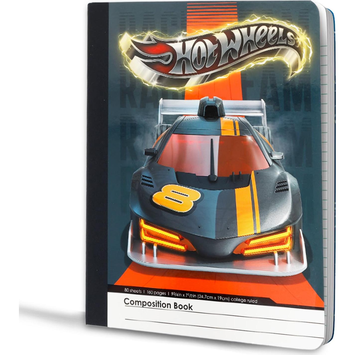Juego de Suministros Escolares Hot Wheels - 2 Carpetas, 2 Cuadernos, Stickers