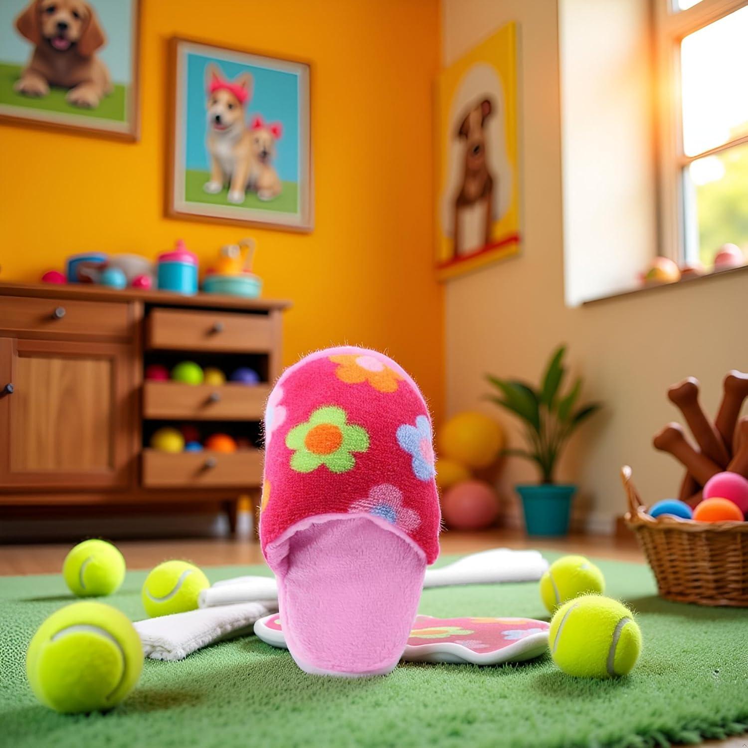 Juguete de Masticar Zhuluck Zapatilla Rosa para Perros y Gatos