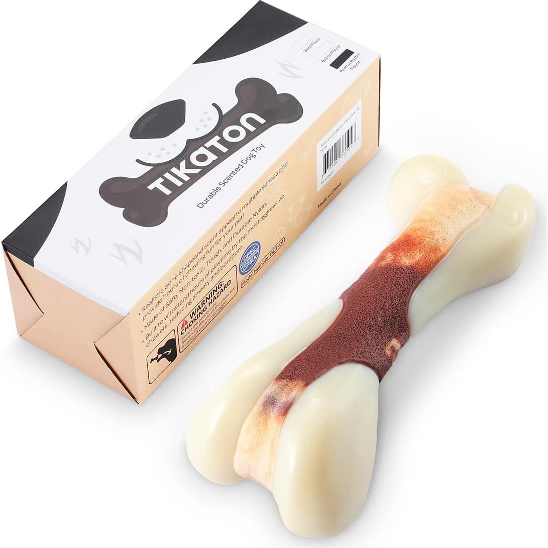 Juguete de Masticar Indestructible Tikaton para Perros - Carne de Res