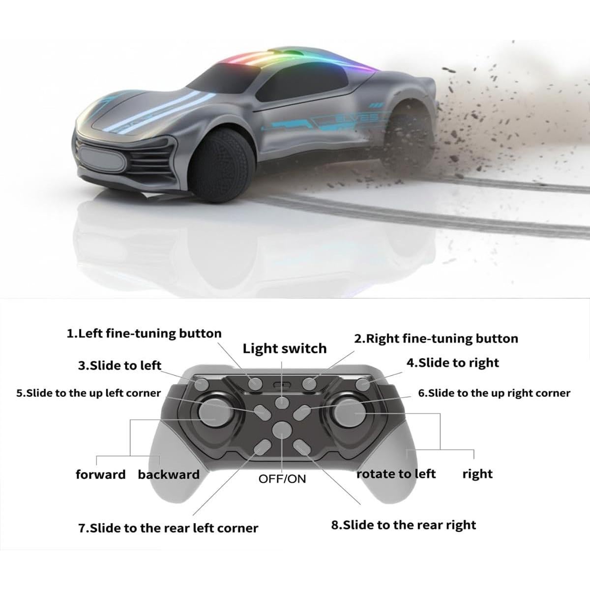 Coche Acrobático RC CRAZON ISLES 1:16 con Luces LED