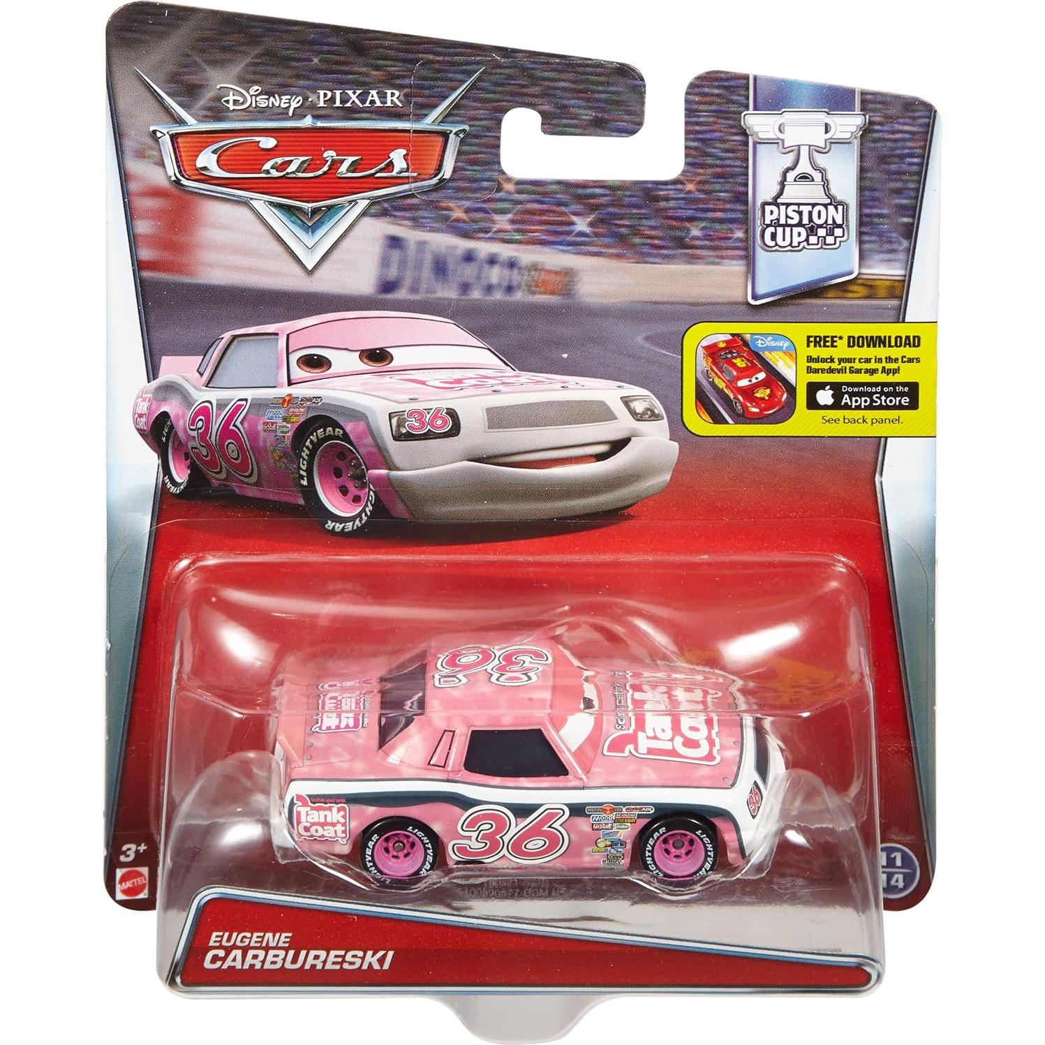 Vehículo Diecast Disney Pixar Cars - Tank Coat #36 - 1:55