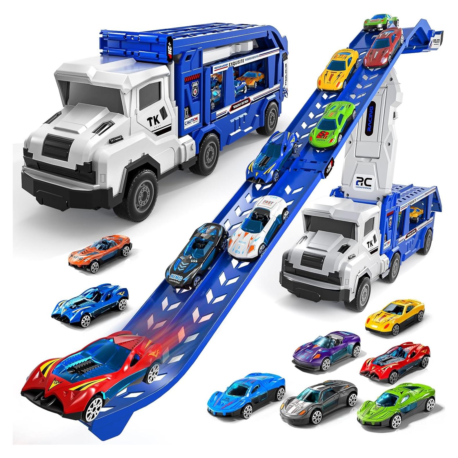 Set de Juguetes de Camión de Transporte Weican con 12 Coches