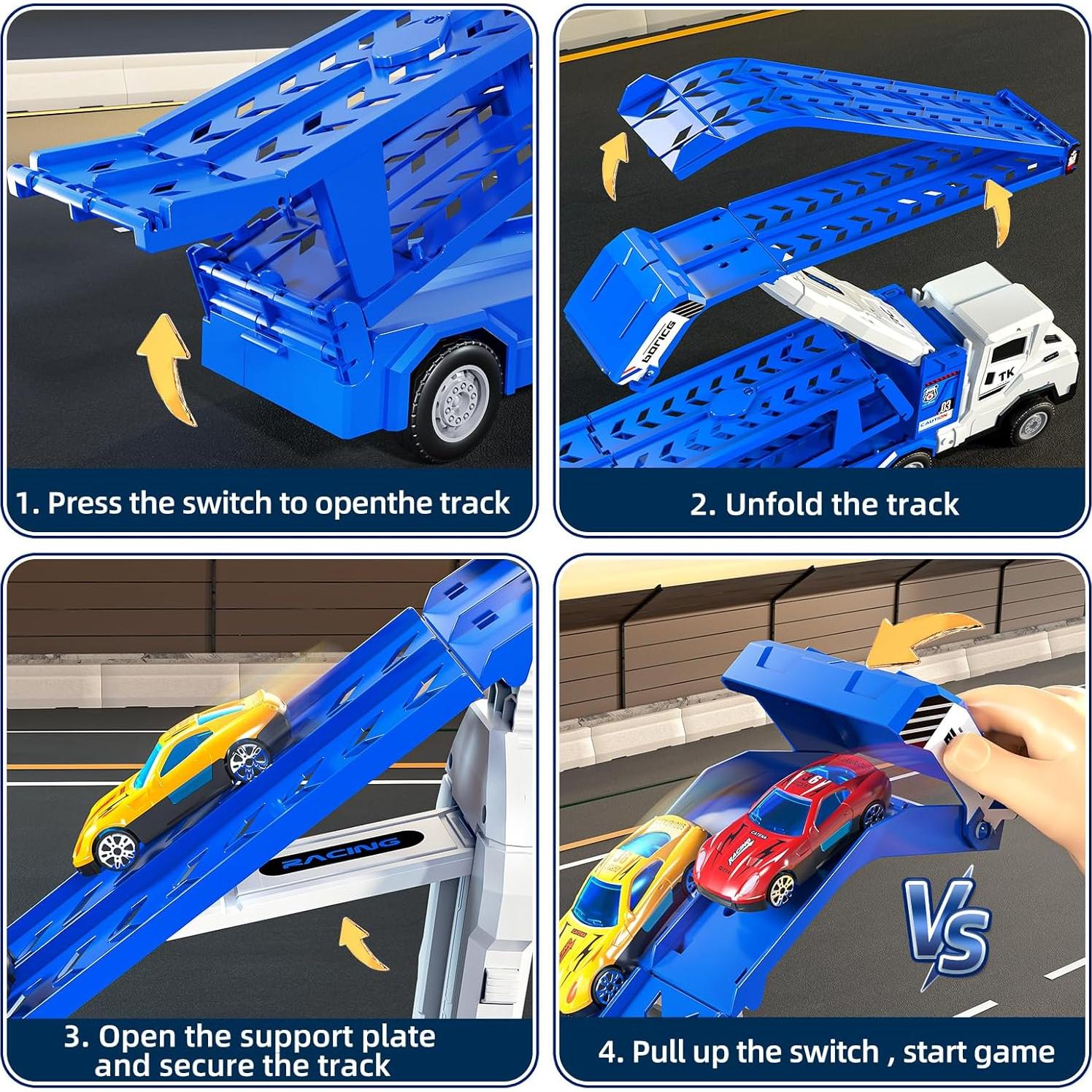 Set de Juguetes de Camión de Transporte Weican con 12 Coches