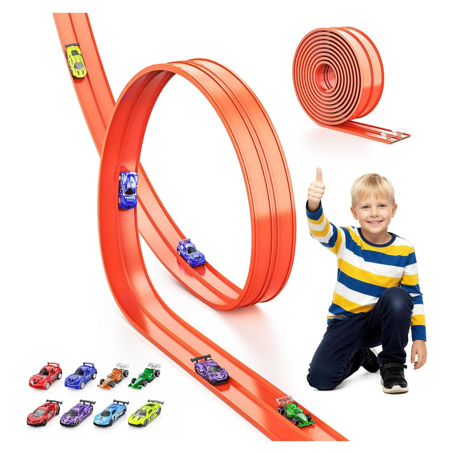 Pista de Carreras Flexible 4.57m con 8 Autos Hot Wheels