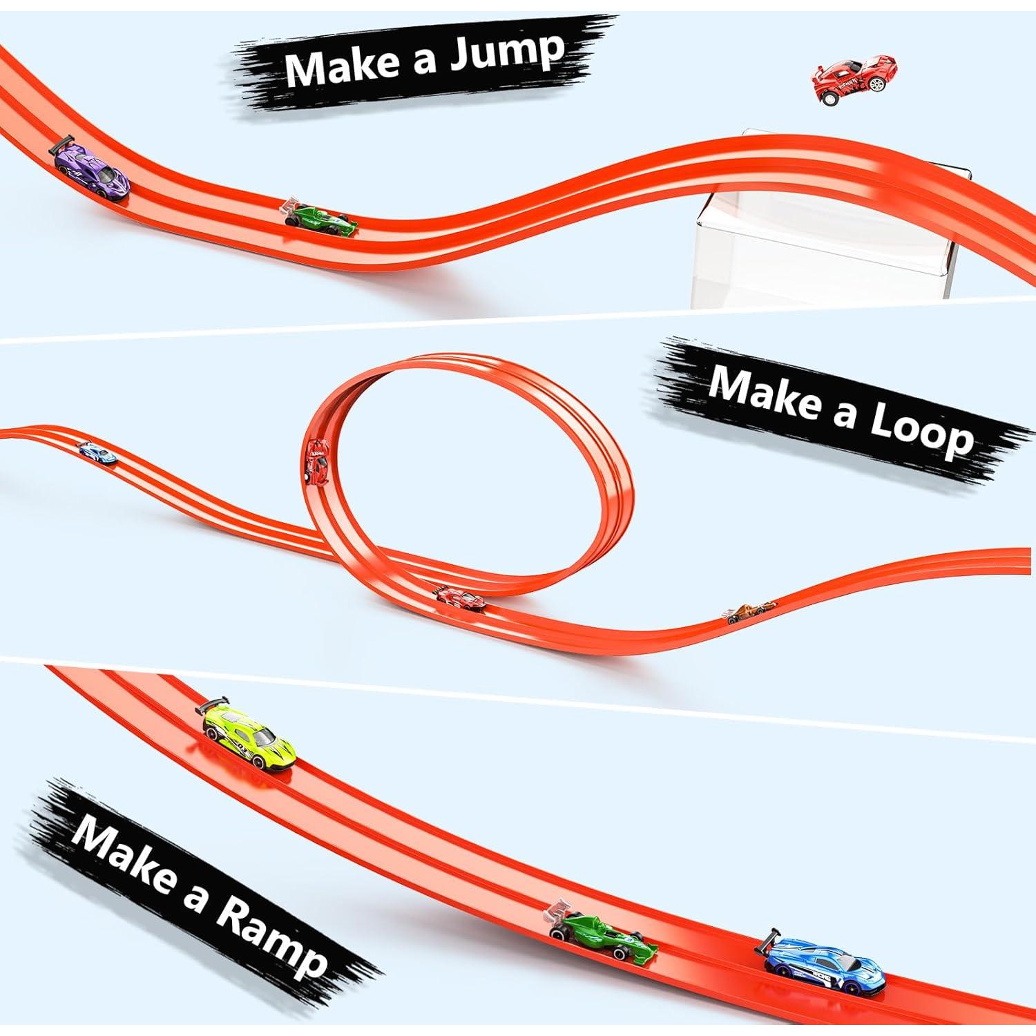 Pista de Carreras Flexible 4.57m con 8 Autos Hot Wheels