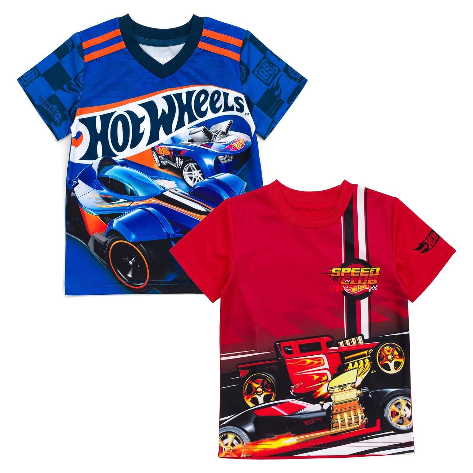 Camisetas Deportivas Hot Wheels 2 Pack Niños 5T Rojo Azul