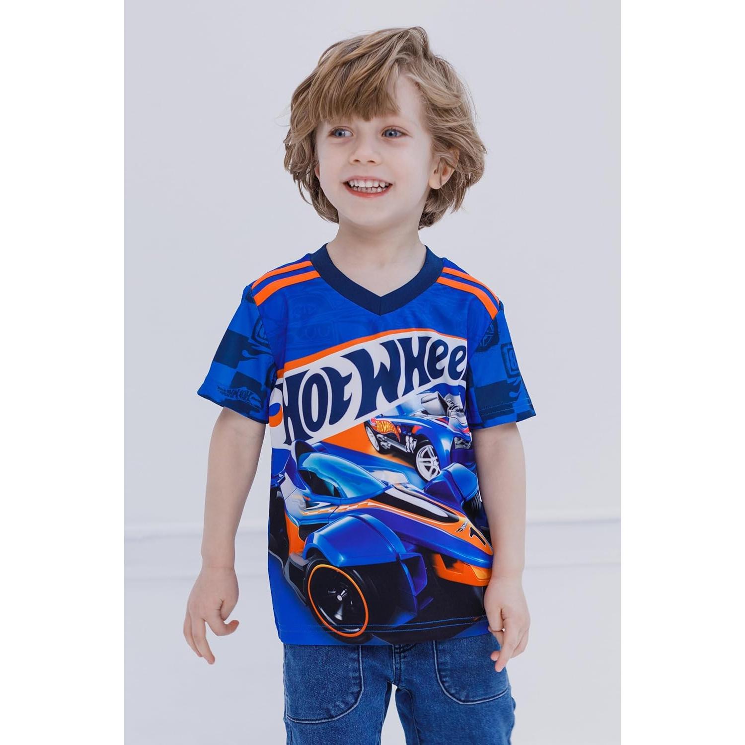 Camisetas Deportivas Hot Wheels 2 Pack Niños 5T Rojo Azul