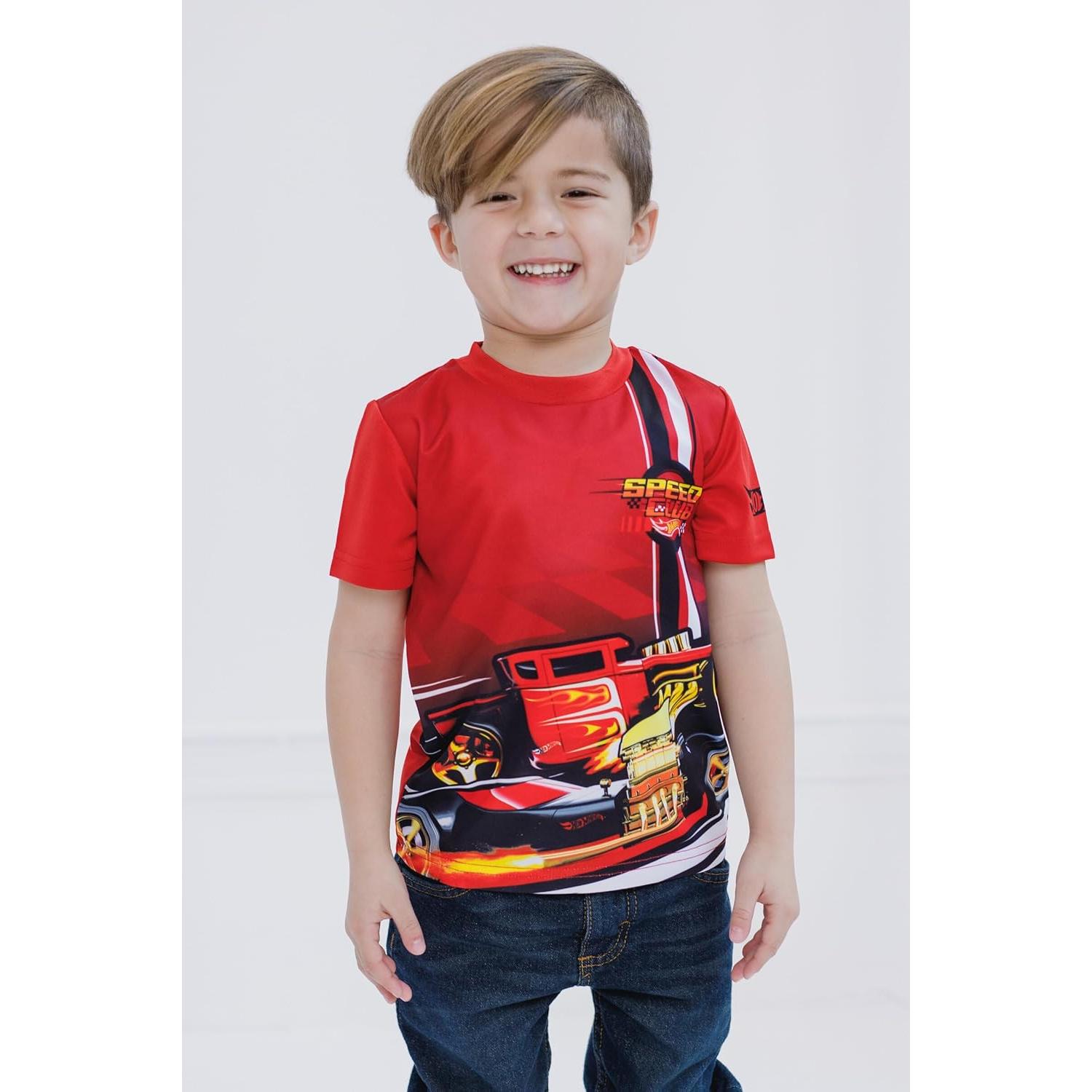 Camisetas Deportivas Hot Wheels 2 Pack Niños 5T Rojo Azul