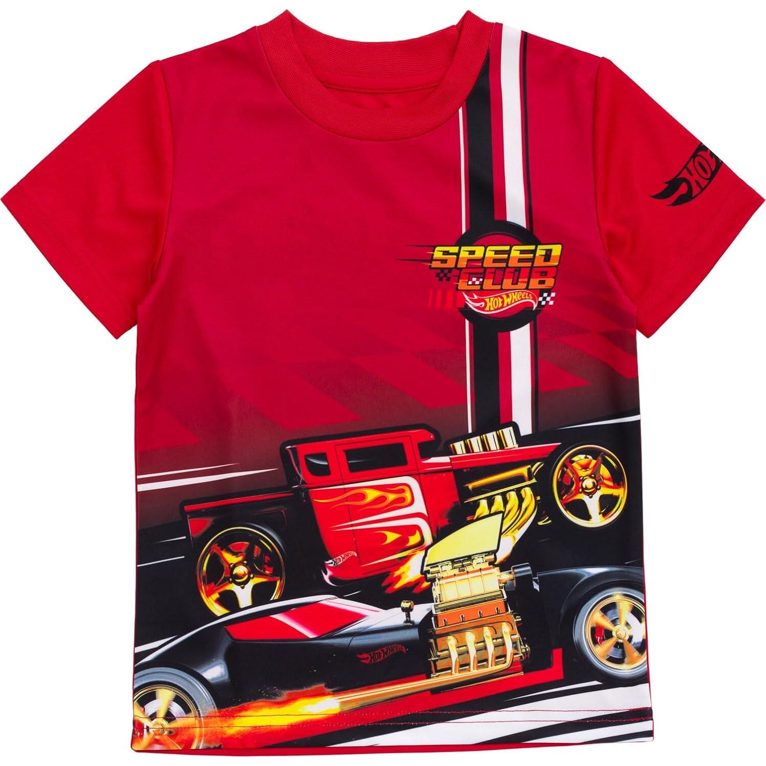 Camisetas Deportivas Hot Wheels 2 Pack Niños 5T Rojo Azul