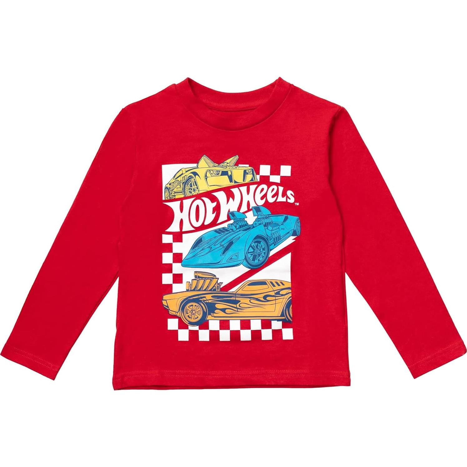 Camiseta de Manga Larga Hot Wheels para Niños 6 años Gris/Rojo