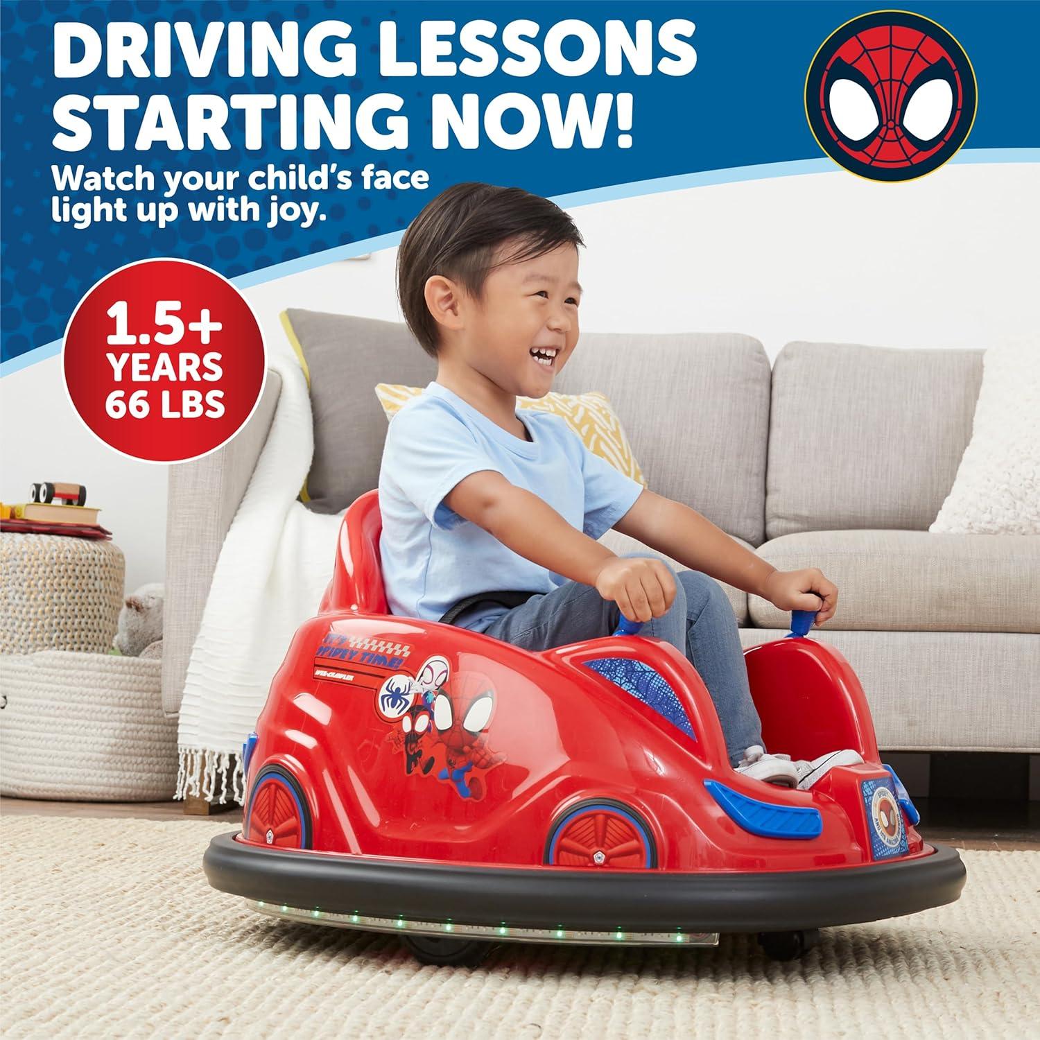 Coche de Choque Marvel Spidey 6V Flybar para Niños 1.5-4 Años