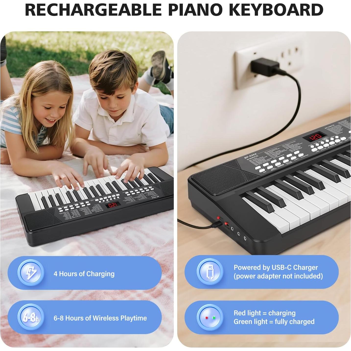 Teclado Electrónico MusicForset 37 Teclas Recargable LED