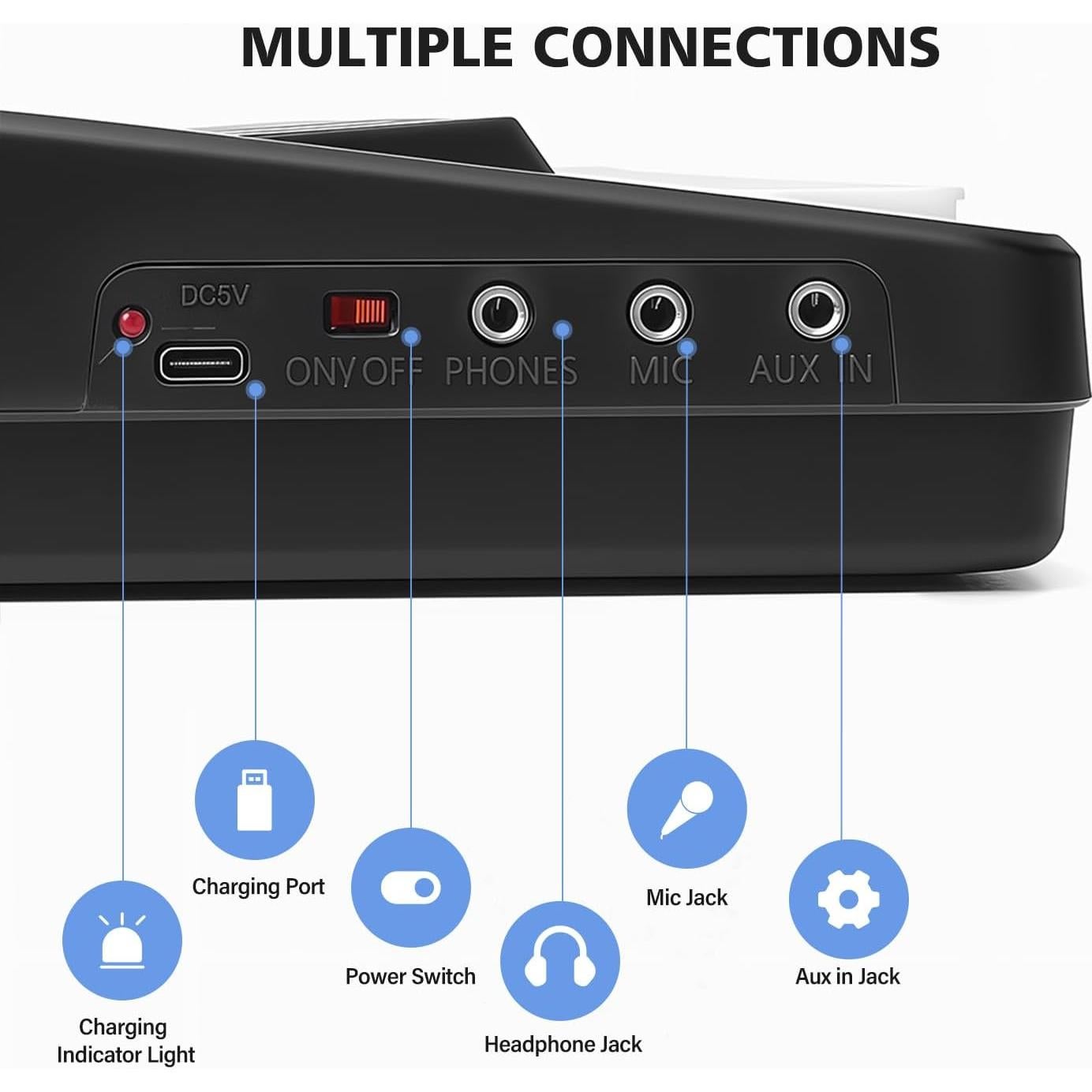 Teclado Electrónico MusicForset 37 Teclas Recargable LED