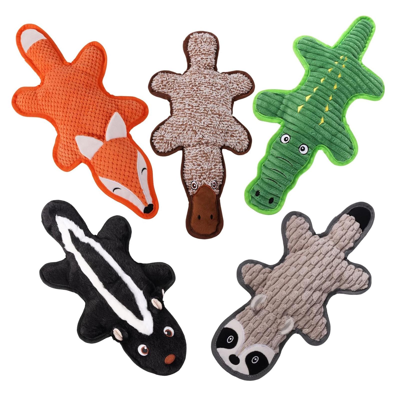 Paquete de 5 Juguetes para Perros Eneston Sin Relleno Multicolor