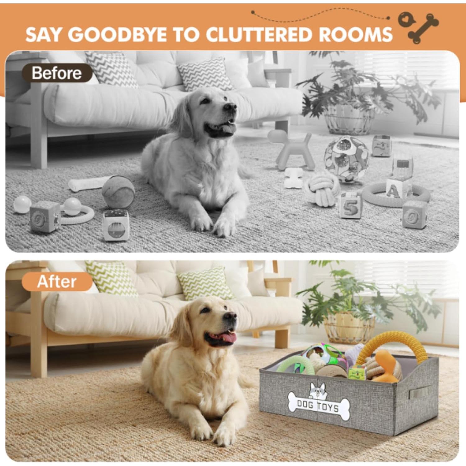 Cesta de Juguetes para Perros Mutiearo 50.8x27.9cm Gris