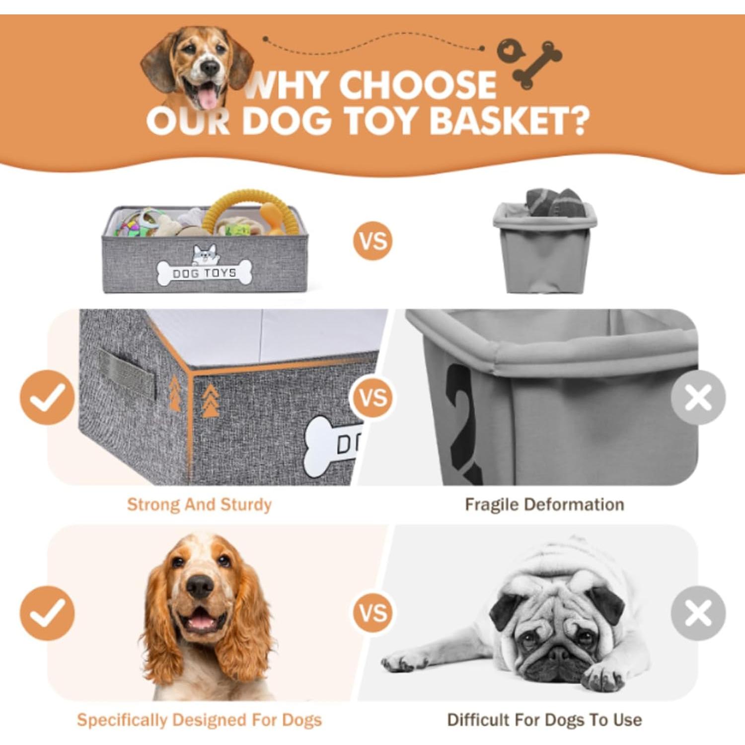 Cesta de Juguetes para Perros Mutiearo 50.8x27.9cm Gris