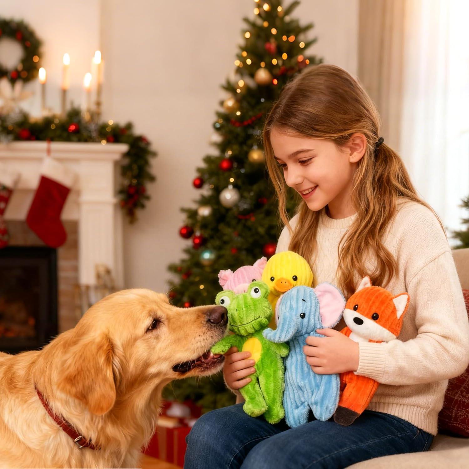 Paquete de 5 Juguetes para Perros Prime Pets - Peluche Squeaky