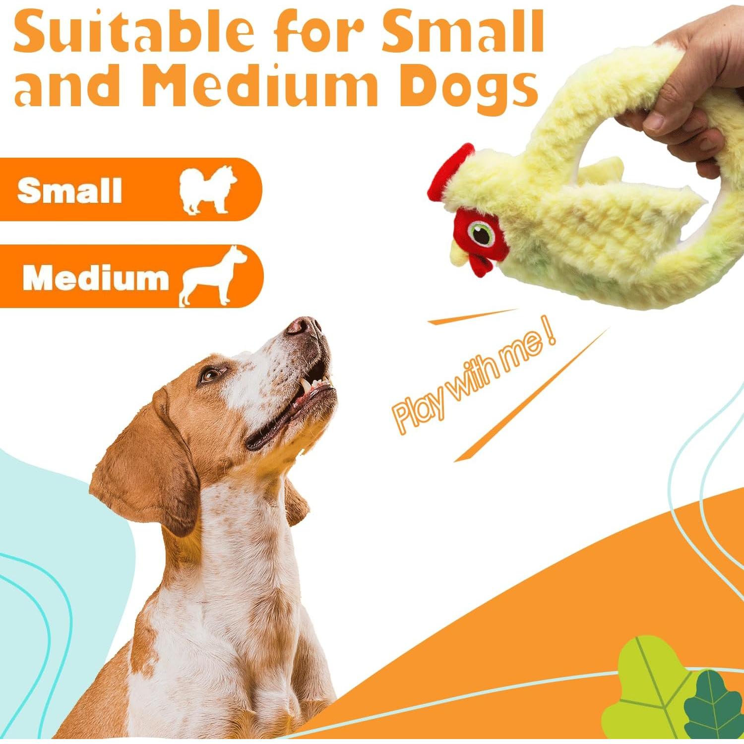 Juguete de Peluche Squeaky HUGEME para Perros Amarillo 15x20cm