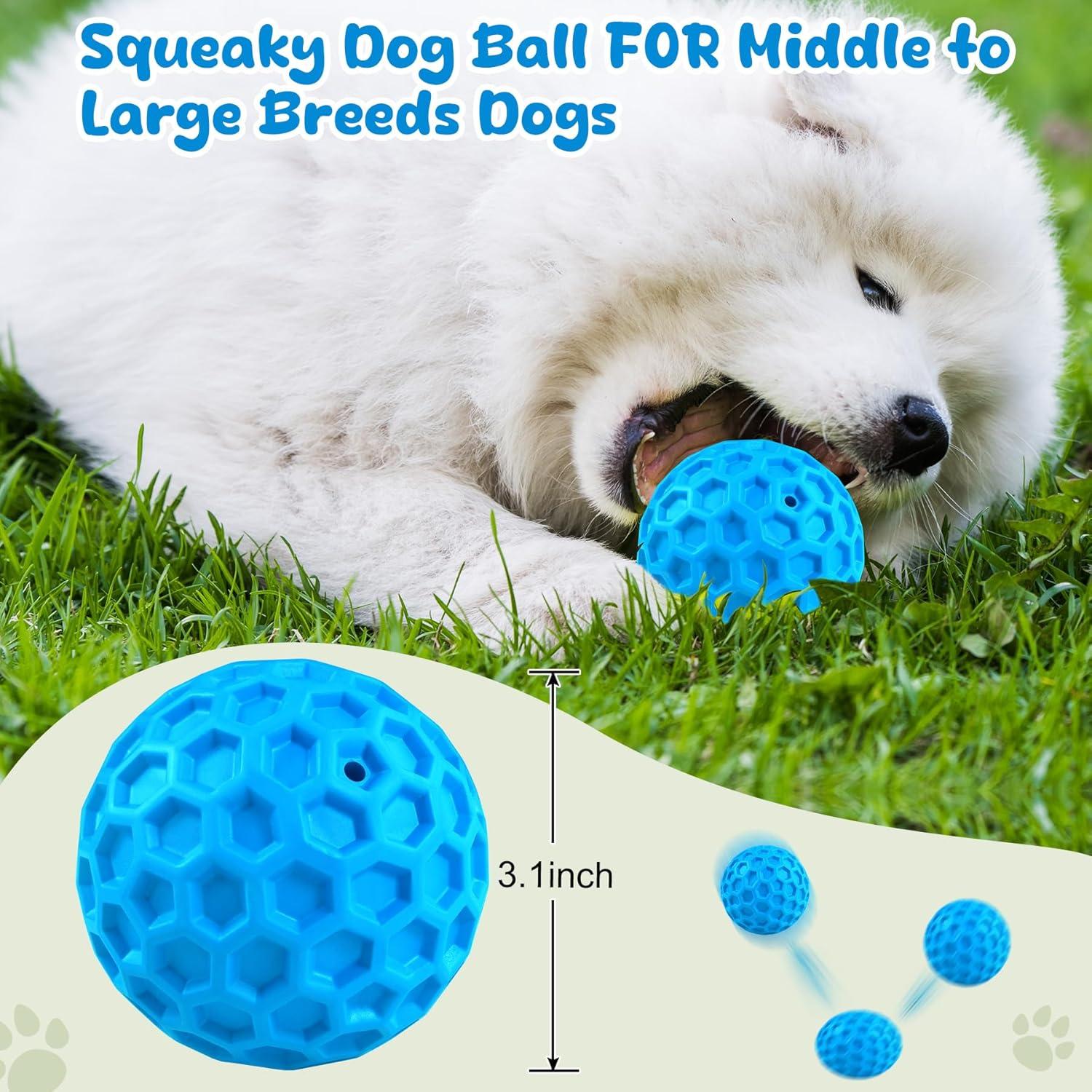 Pelota Squeaky para Perros ZRIFAQESW 8cm Indestructible Azul