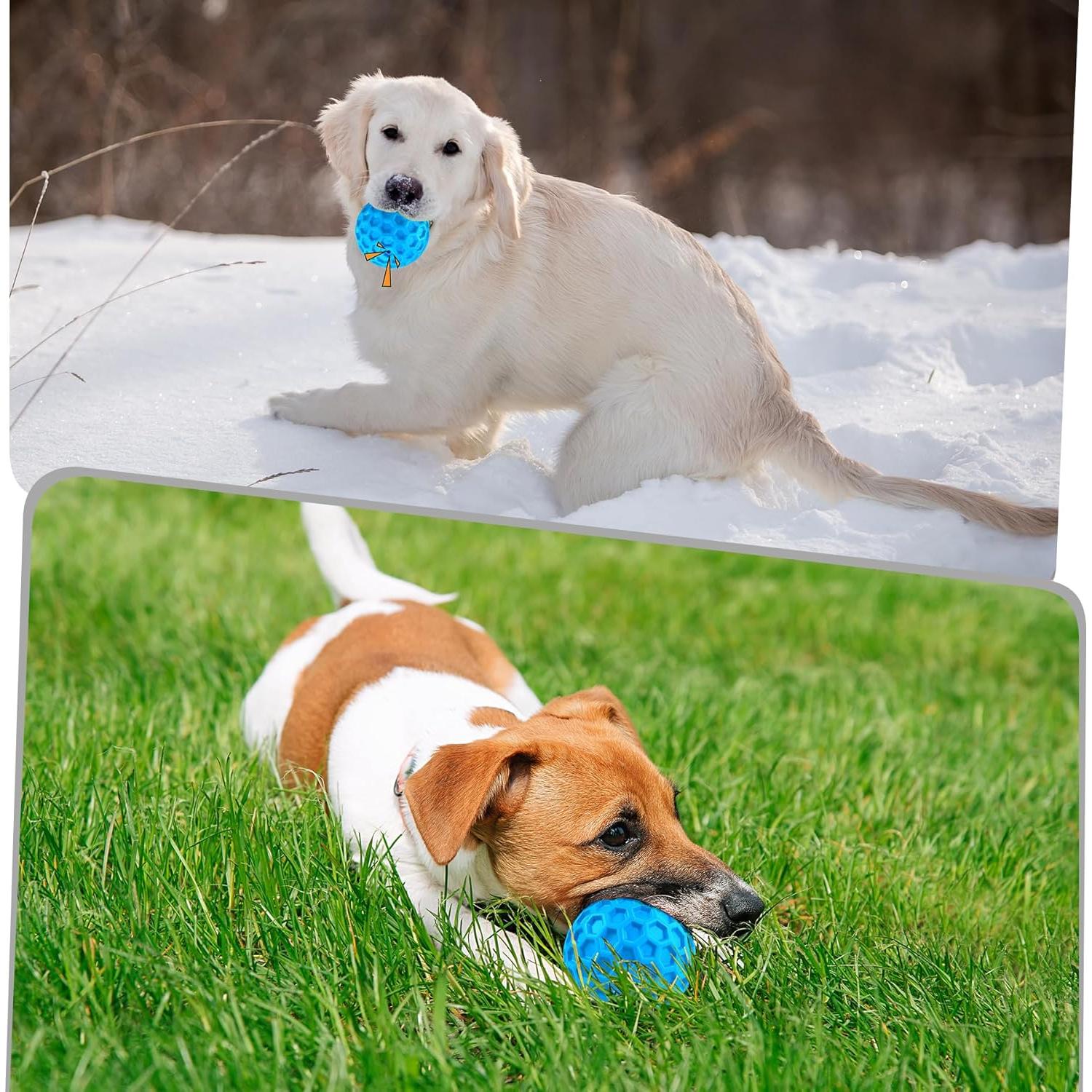 Pelota Squeaky para Perros ZRIFAQESW 8cm Indestructible Azul