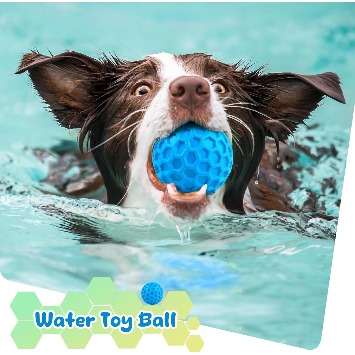 Pelota Squeaky para Perros ZRIFAQESW 8cm Indestructible Azul