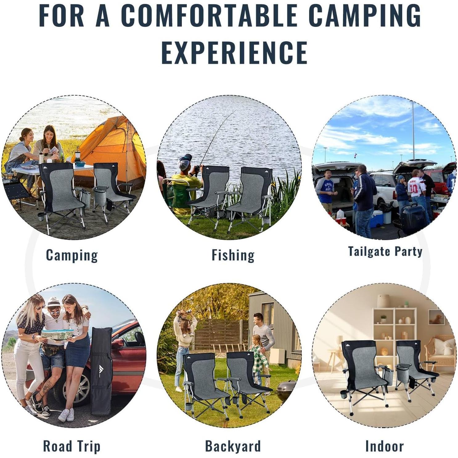 Sillas de Camping Plegables Ablazer 2 Pack Soporta 158kg