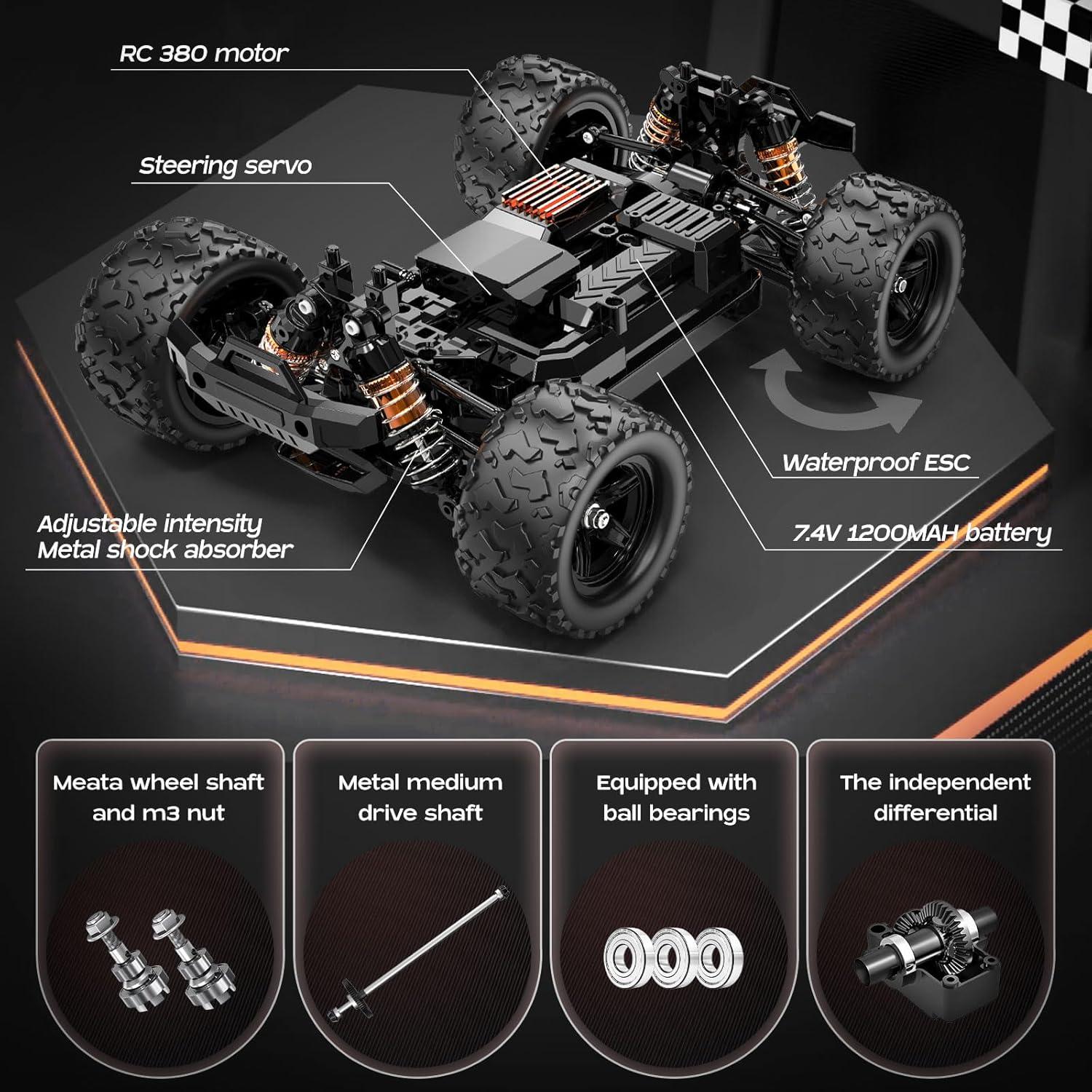 Coche RC Todo Terreno YESHIN 1:18 4WD 40 km/h con 2 Baterías