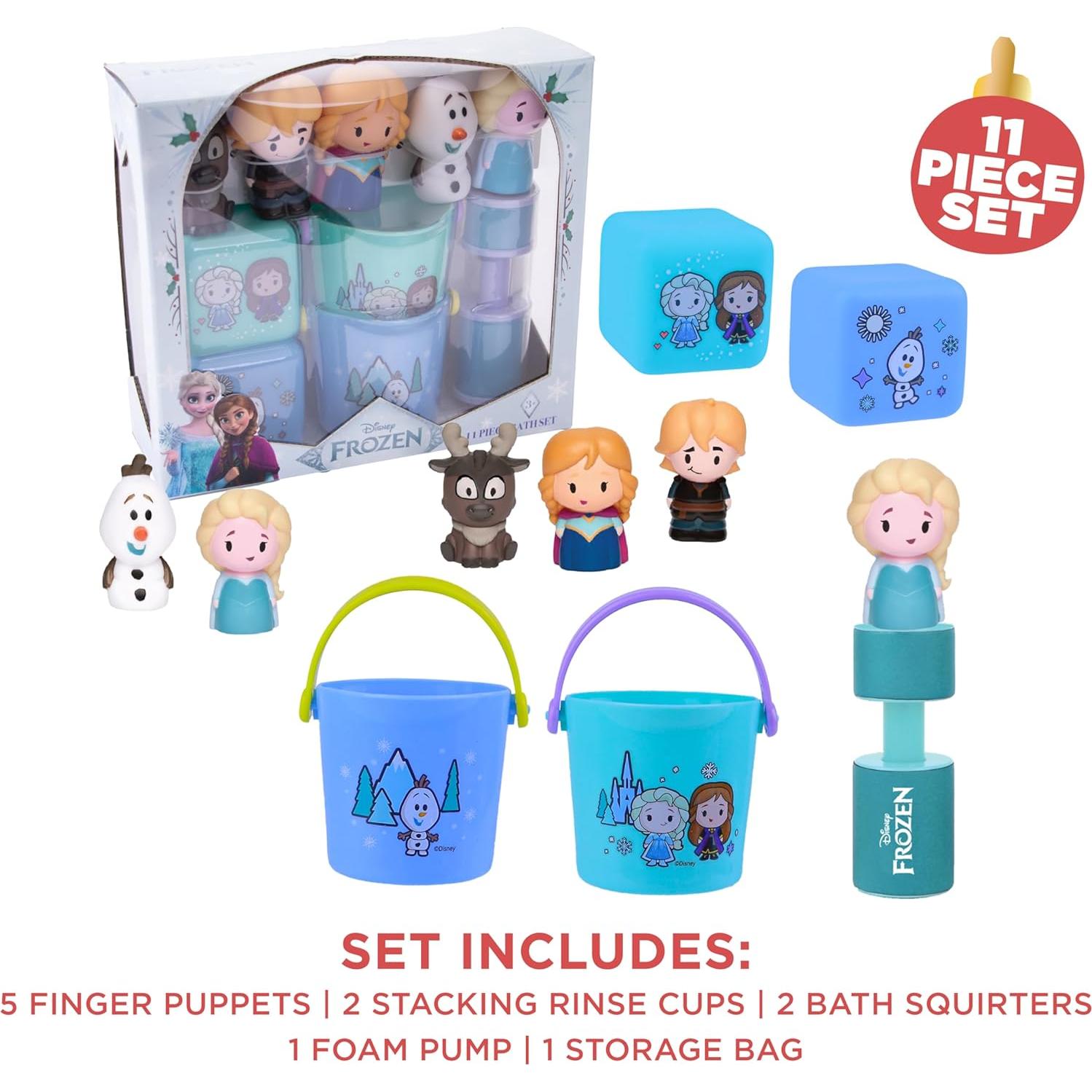 Set de Baño Frozen 11 Piezas - Juguetes y Títeres de Dedo