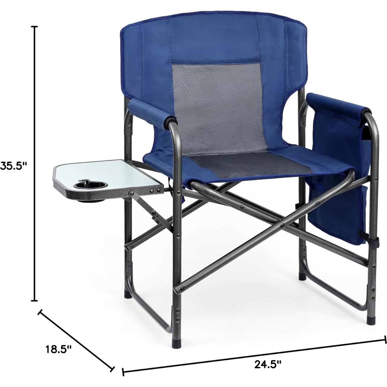 Silla de Camping Yestomo Plegable con Mesa Lateral Azul