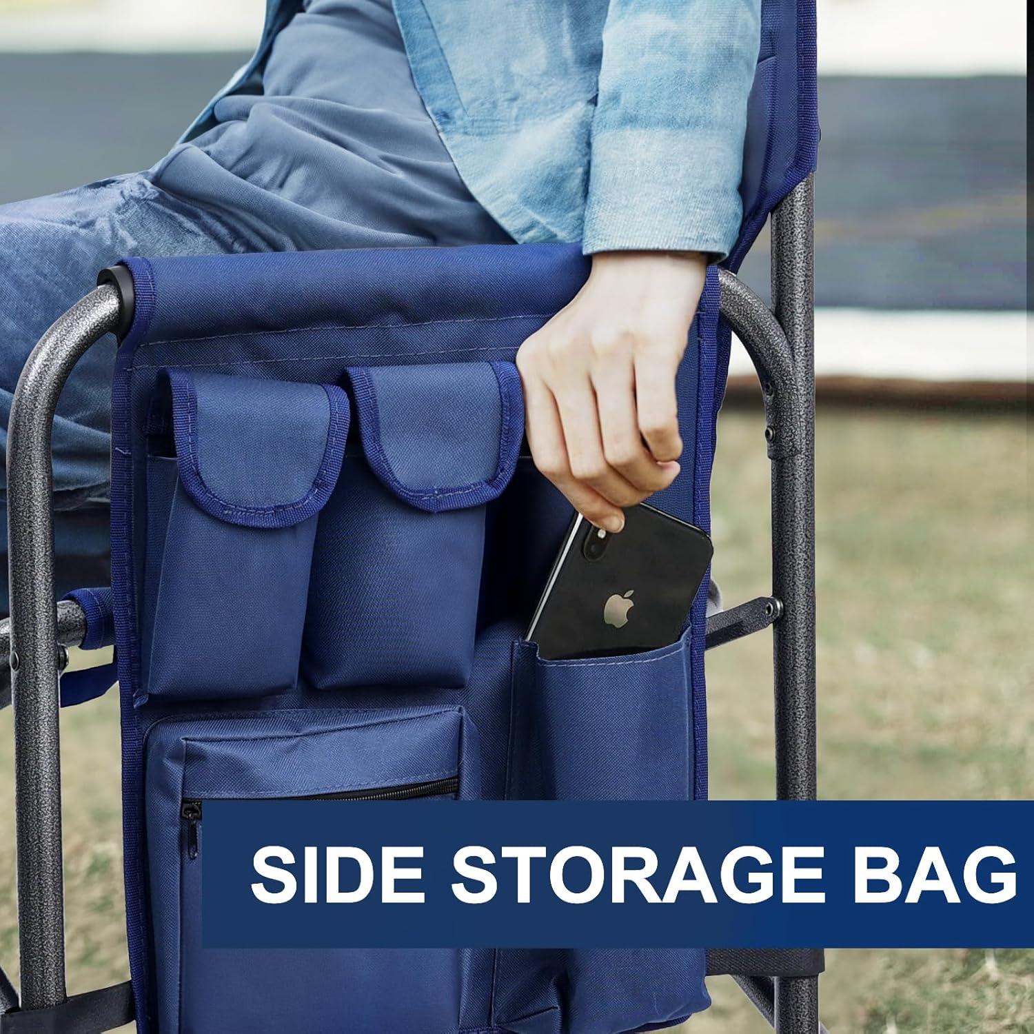 Silla de Camping Yestomo Plegable con Mesa Lateral Azul