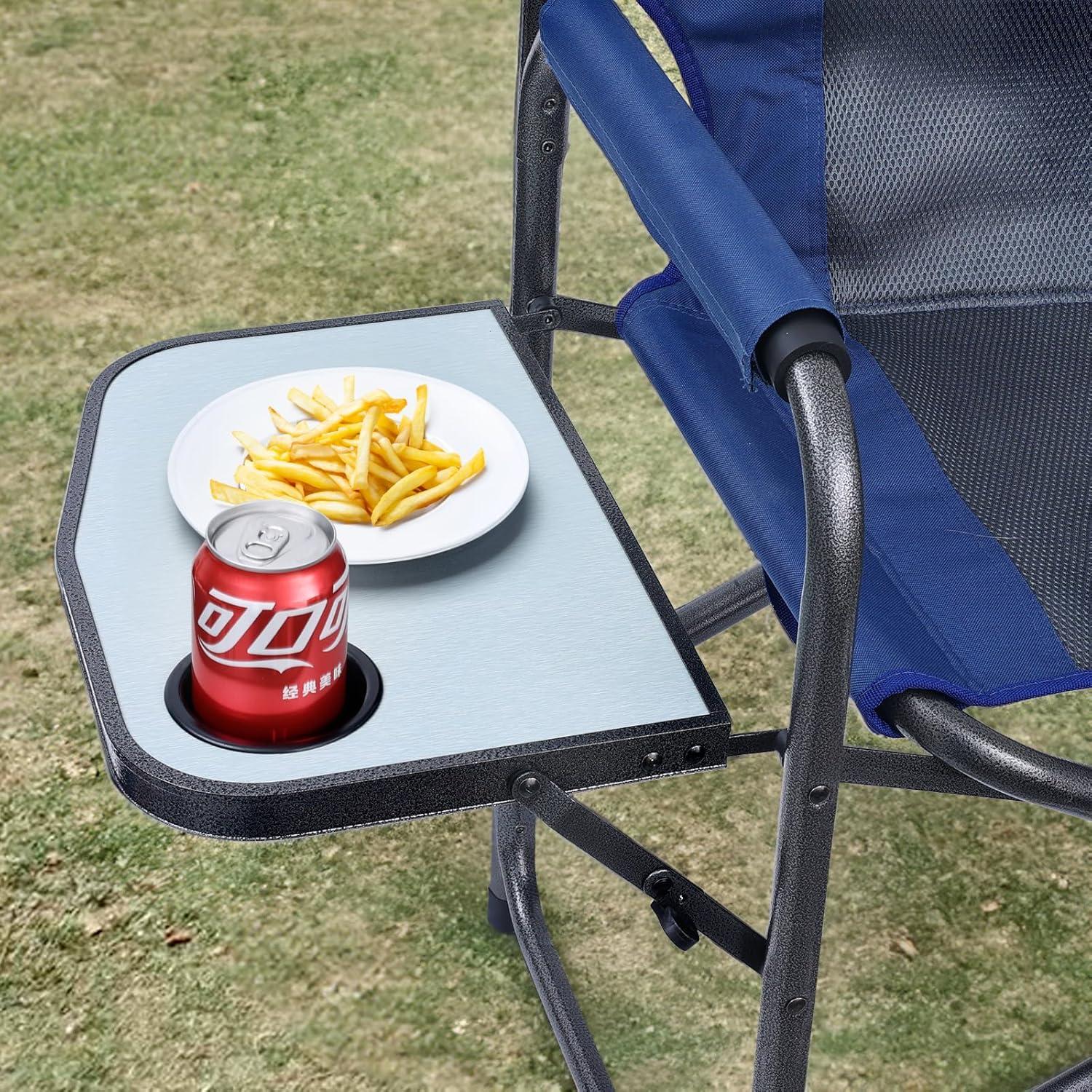 Silla de Camping Yestomo Plegable con Mesa Lateral Azul