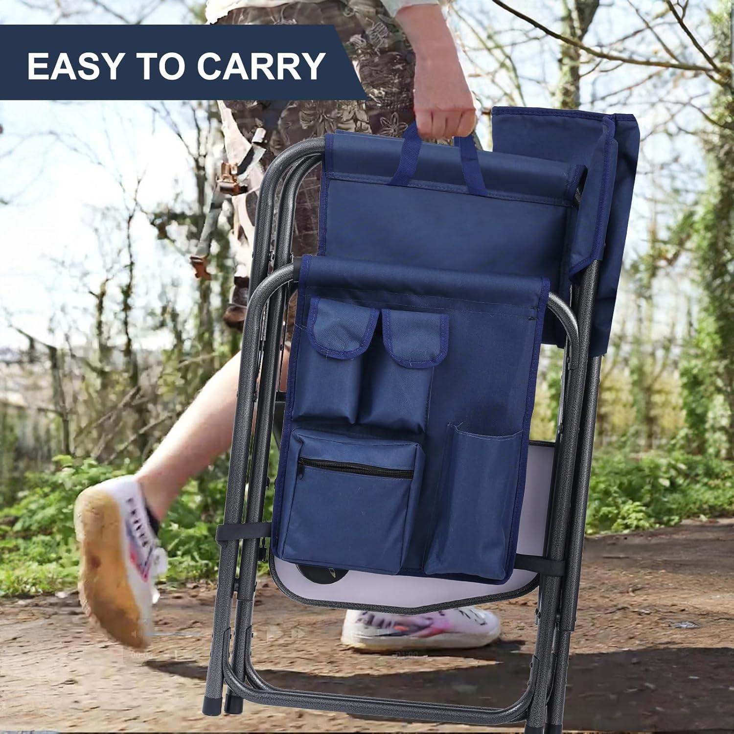 Silla de Camping Yestomo Plegable con Mesa Lateral Azul