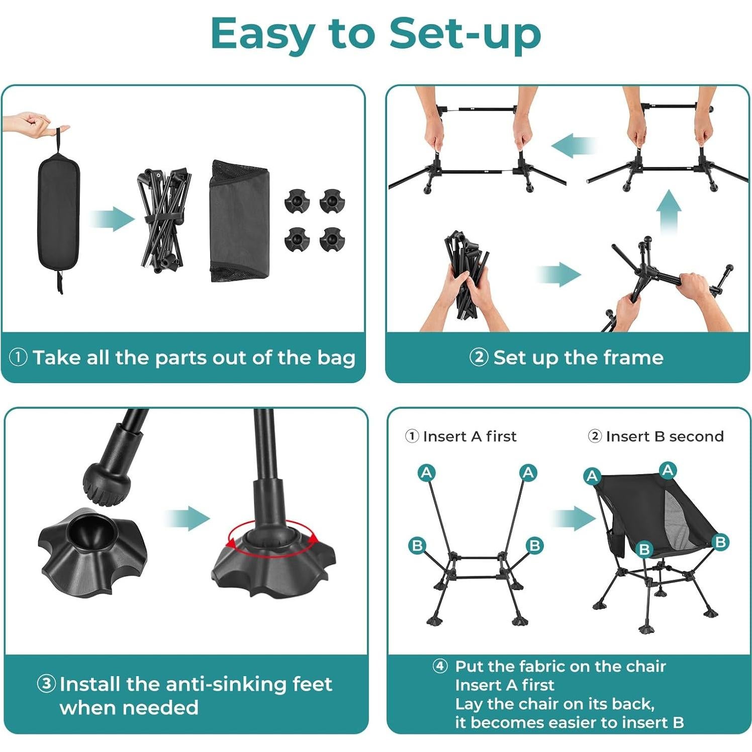Silla de Camping ATEPA Ultraligera Plegable 1.09 kg