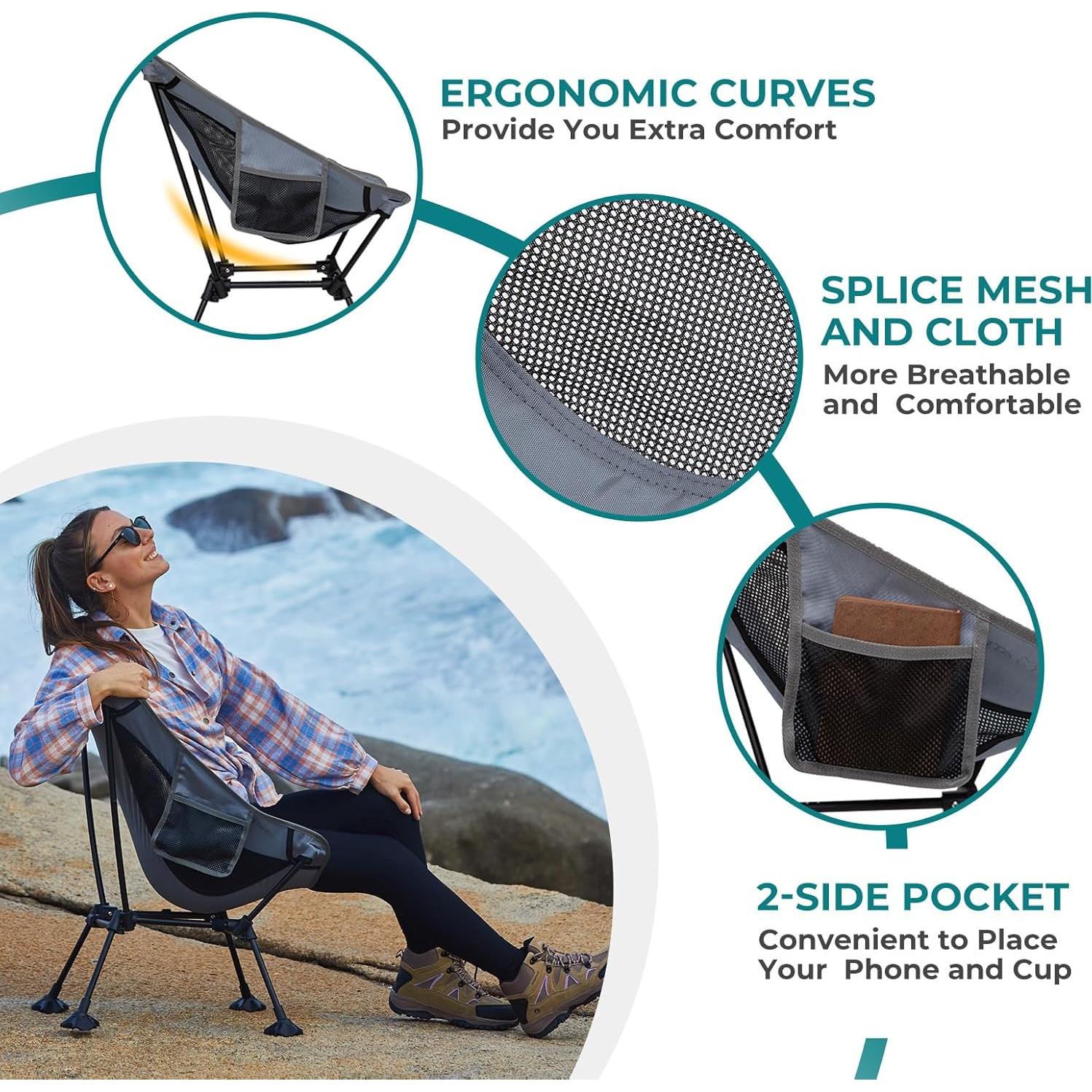 Silla de Camping ATEPA Ultraligera Plegable 1.09 kg