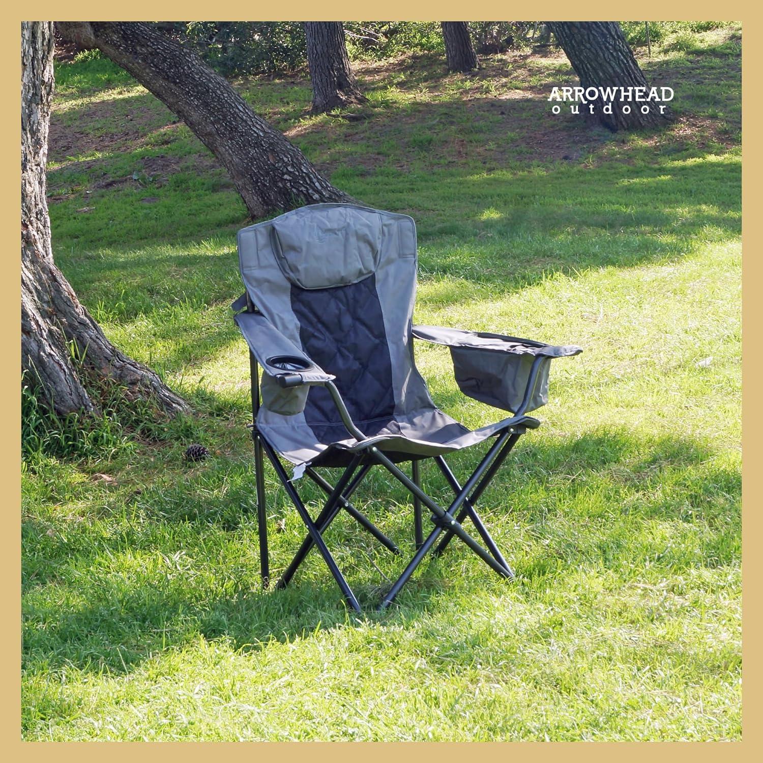 Silla de Camping Plegable ARROWHEAD con Enfriador y Soporte