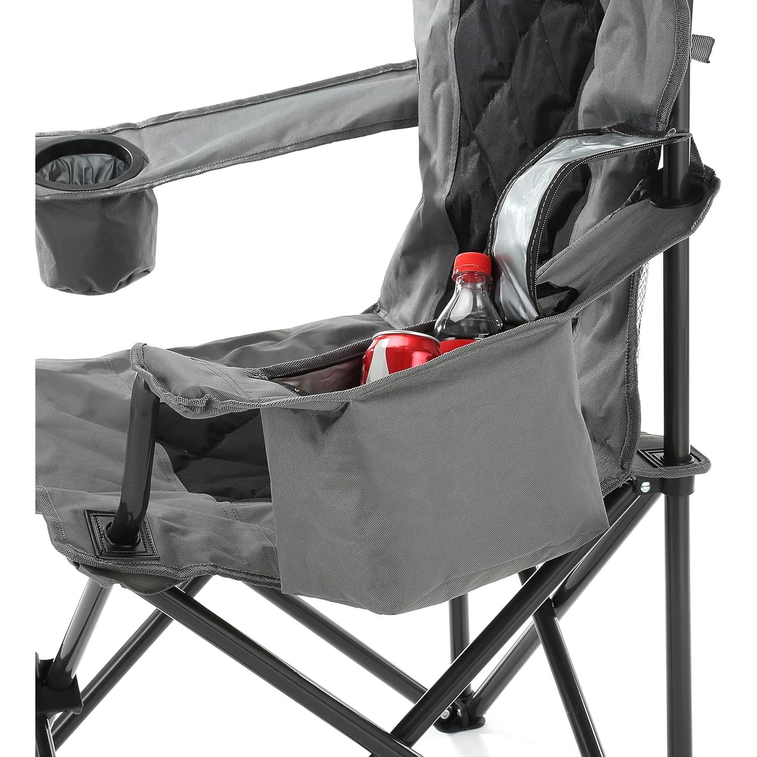 Silla de Camping Plegable ARROWHEAD con Enfriador y Soporte