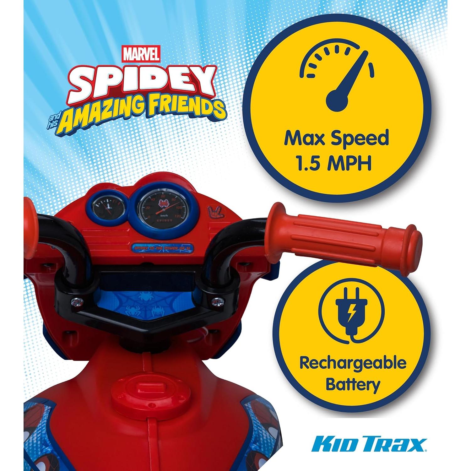 Triciclo Eléctrico Kid Trax Spiderman 6V para Niños 18-36 Meses