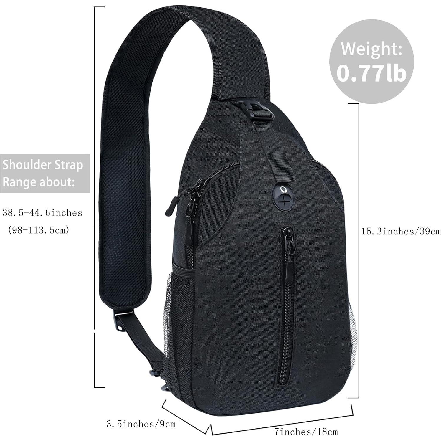 Mochila Crossbody Monoki 38x9x18cm Unisex Negra