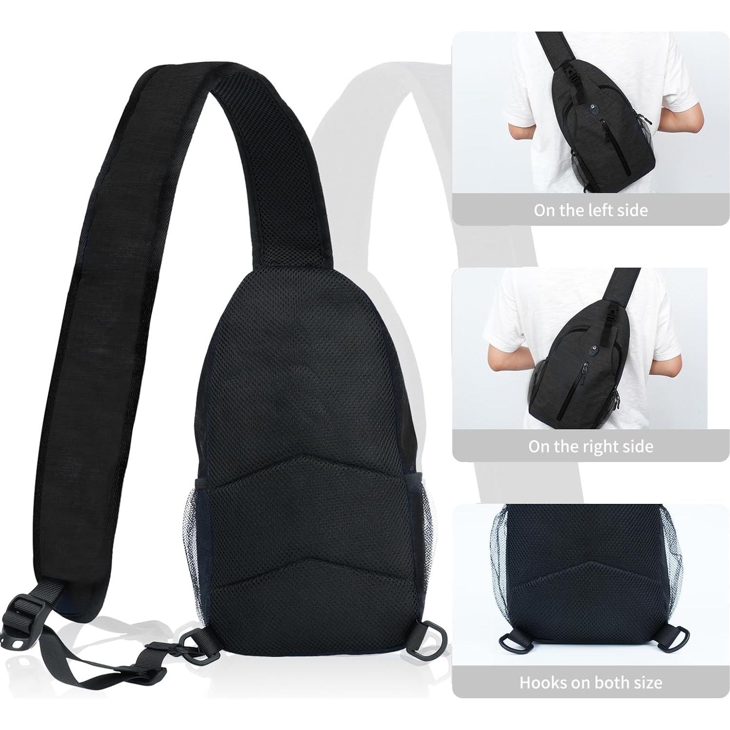 Mochila Crossbody Monoki 38x9x18cm Unisex Negra