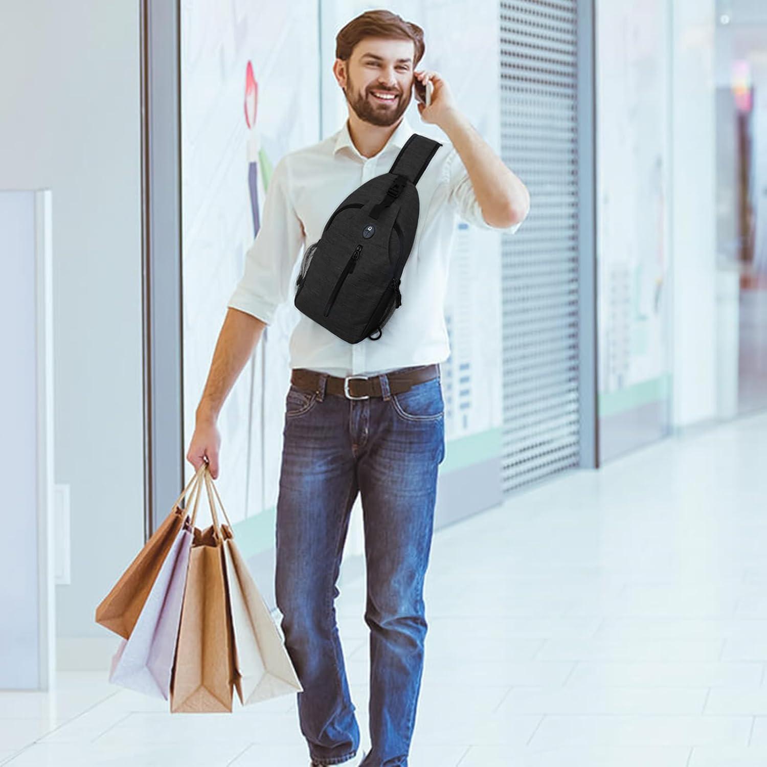 Mochila Crossbody Monoki 38x9x18cm Unisex Negra