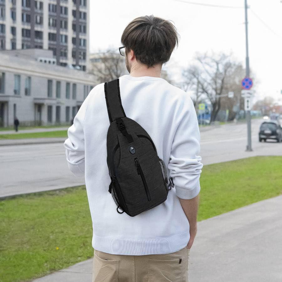 Mochila Crossbody Monoki 38x9x18cm Unisex Negra